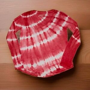 Seriously SOFT Aeropostale Long Sleeve V Neck Red-Orange Peach shirt Top LARGE